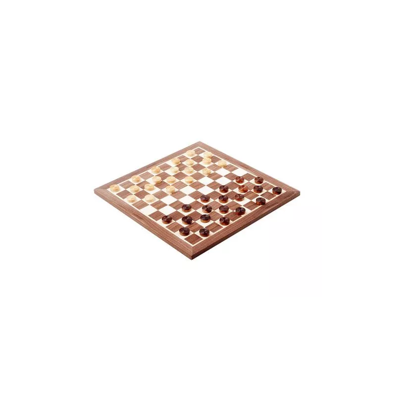 Jeu de Dames en Noyer et Erable - 29 cm