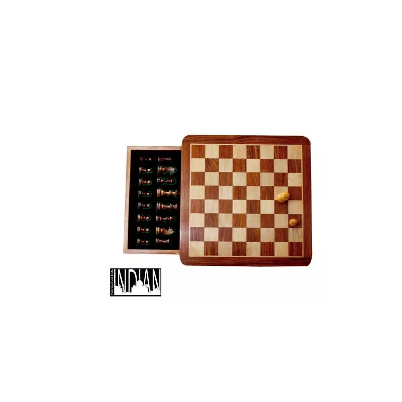 Jeu Échecs - Magnétique en Bois avec Tiroir de rangement – 25cm