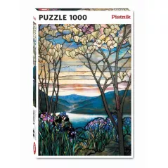 Puzzle - 1000p - Tiffany - Magnolias et Iris