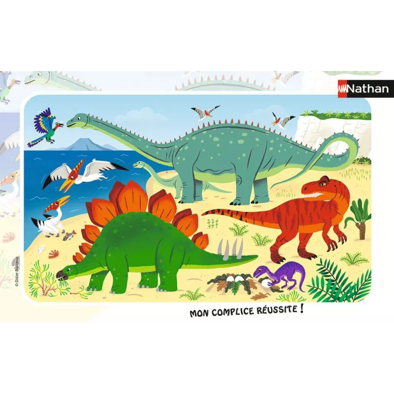 Puzzle Cadre - Nathan - 15p - Les Dinosaures