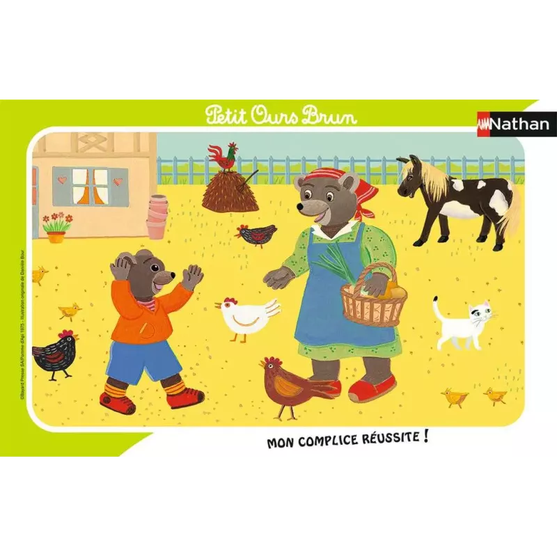 Puzzle Cadre - Nathan - 15p - Petit Ours Brun à la Ferme