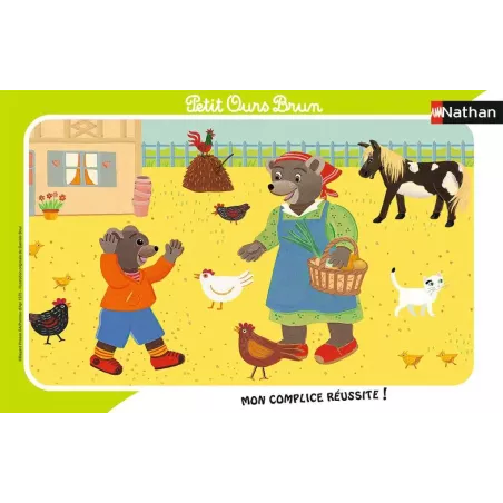 Puzzle Cadre - Nathan - 15p - Petit Ours Brun à la Ferme