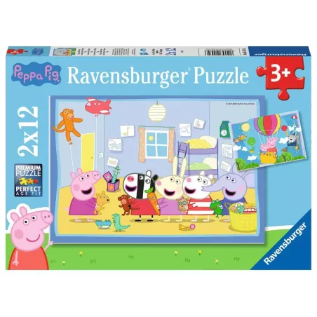 Puzzle - Ravensburger - 2x12p - Les Aventures de Peppa Pig