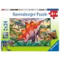 Puzzle - Ravensburger - 2x24p - Mammouths et Dinosaures