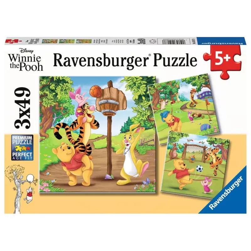 Puzzle - Ravensburger - 3x49p - La Journée Sportive de Winnie l'Ourson