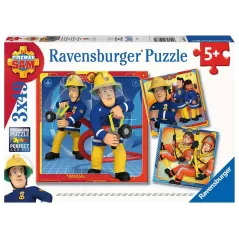 Puzzle - Ravensburger - 3x49p - Notre Héros Sam le Pompier