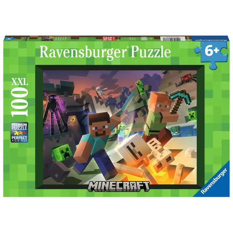 Puzzle - Ravensburger - 100p XXL - Monstres de Minecraft