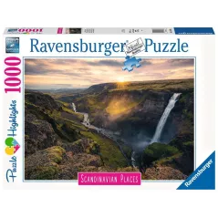 Puzzle - Ravensburger - 1000p - La cascade Háifoss (Puzzle Highlights Îles de rêve)