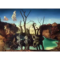 Puzzle Art collection - Ravensburger - 1000p - Salvador Dali - Cygnes se reflétant en éléphants