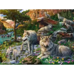 Puzzle - Ravensburger - 1500p - Loups au printemps