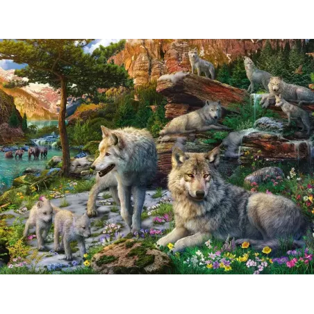 Puzzle - Ravensburger - 1500p - Loups au printemps