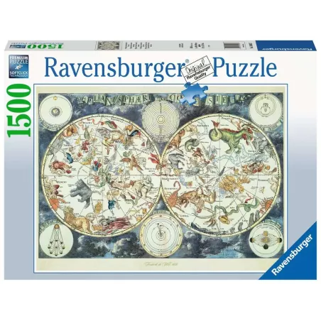 Puzzle - Ravensburger - 1500p - Mappemonde des animaux fantastiques