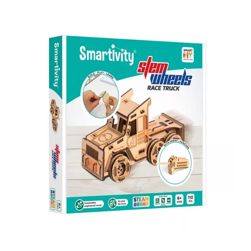 Maquette - Bois - Smartivity - Stem Wheels Race Truck