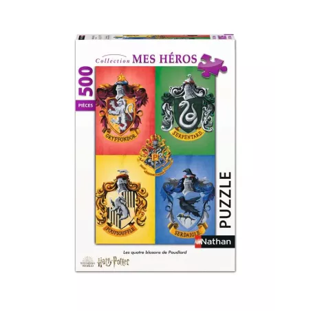 Puzzle - Nathan - 500p - Les quatre blasons de Poudlard / Harry Potter