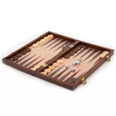 Backgammon bois 38 cm façon loupe d'orme. pliable