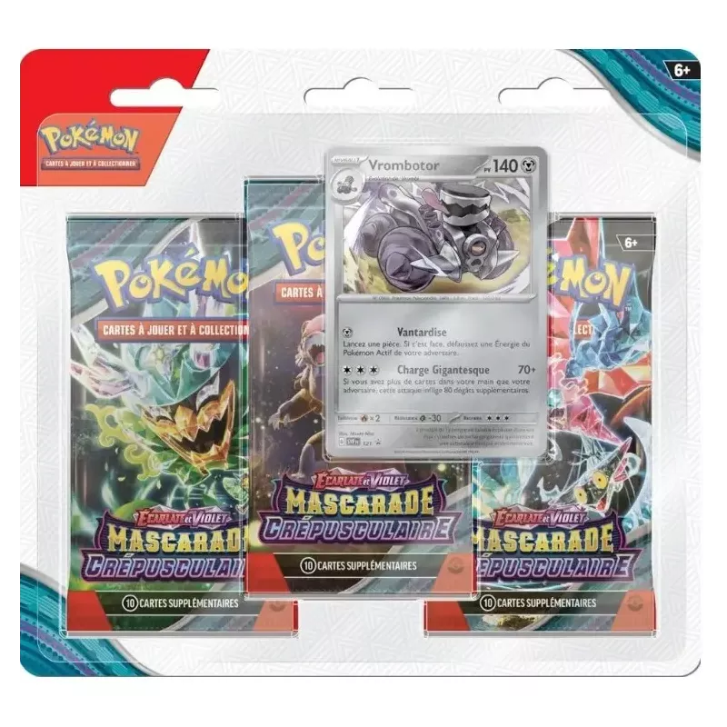 Pokémon – Pack 3 Boosters – EV06 Mascarade Crépusculaire - Vombrotor