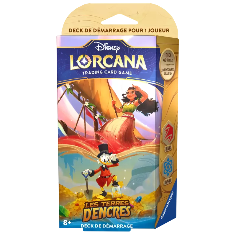 Lorcana - Deck Starter - Chapitre 3 -  Les Terres d'Encres - Vaiana / Picsou