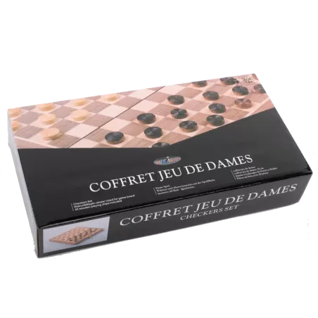 Coffret jeu de Dames en Noyer & Erable - 29 cm