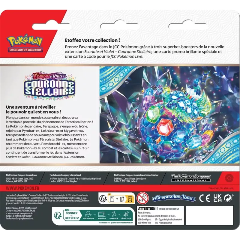 Pokémon – Pack 3 Boosters – EV07 Couronne Stellaire - Forgelina