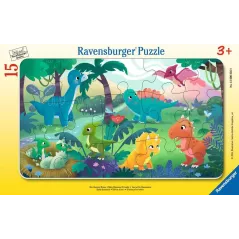 Puzzle Cadre - Ravensburger - 15p - Les petits dinosaures