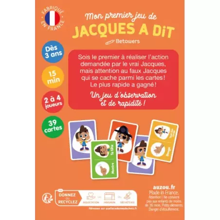 Jeux de cartes - Mon premier jeu de Jacques a Dit