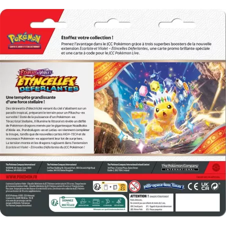 Pokémon – Pack 3 Boosters – EV08 Étincelles Déferlantes - Électhor